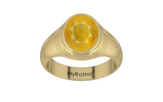 Ashtadhatu Thailand Yellow Sapphire Ring Fine Quality (R7)