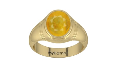 Ashtadhatu Thailand Yellow Sapphire Ring Fine Quality (R7)