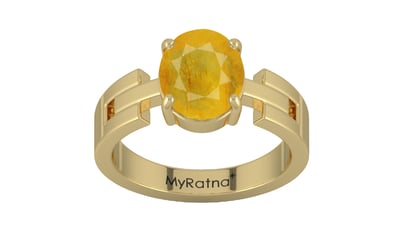 Ashtadhatu Thailand Yellow Sapphire Ring Fine Quality (R8)
