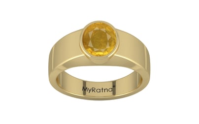 Ashtadhatu Thailand Yellow Sapphire Ring Prime Quality (R10)
