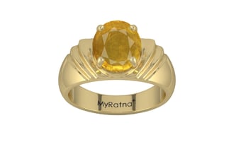 Ashtadhatu Thailand Yellow Sapphire Ring Prime Quality (R4)
