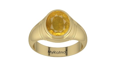 Ashtadhatu Thailand Yellow Sapphire Ring Prime Quality (R7)