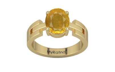 Ashtadhatu Thailand Yellow Sapphire Ring Prime Quality (R8)