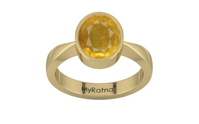 Ashtadhatu Thailand Yellow Sapphire Ring Prime Quality (R9)