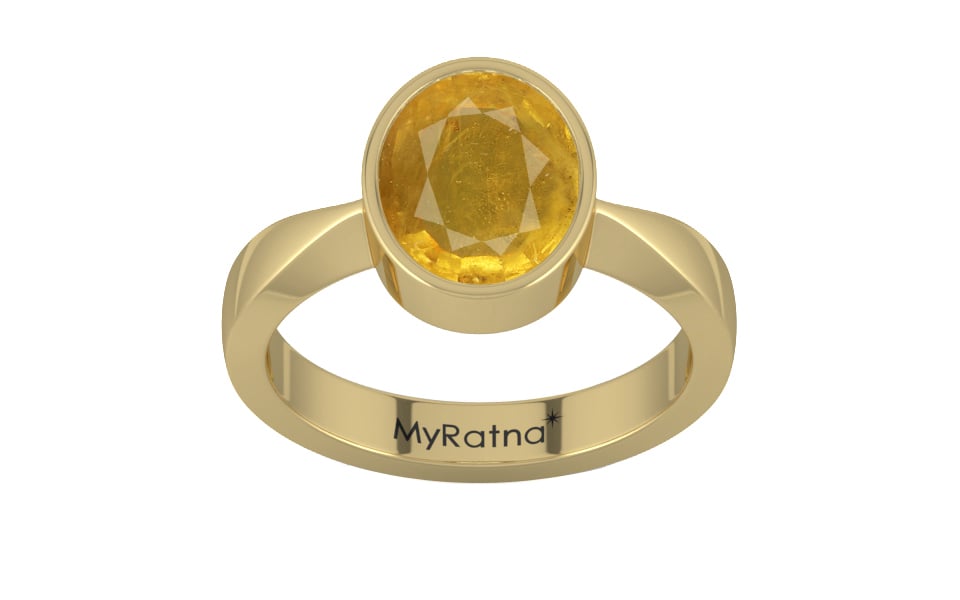 Ashtadhatu Thailand Yellow Sapphire Ring Prime Quality (R9)