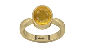 Ashtadhatu Thailand Yellow Sapphire Ring Prime Quality (R9)