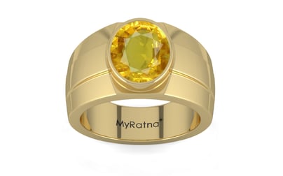 Ashtadhatu Thailand Yellow Sapphire Ring Rare Quality (R1)