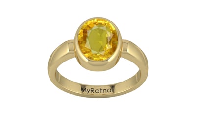 Ashtadhatu Thailand Yellow Sapphire Ring Rare Quality (R6)