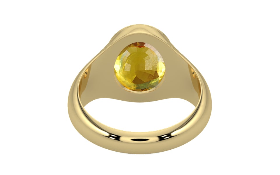 Ashtadhatu Thailand Yellow Sapphire Ring Rare Quality (R7)