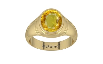 Ashtadhatu Thailand Yellow Sapphire Ring Rare Quality (R7)