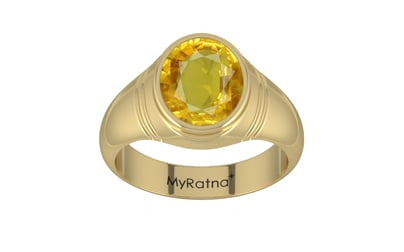 Ashtadhatu Thailand Yellow Sapphire Ring Rare Quality (R7)