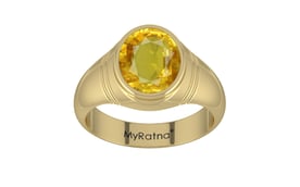 Ashtadhatu Thailand Yellow Sapphire Ring Rare Quality (R7)