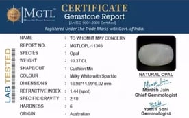 Australian Opal - 10.37 Carat Prime Quality OPL-11365