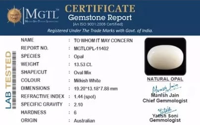 Australian Opal - 13.53 Carat Fine Quality OPL-11402