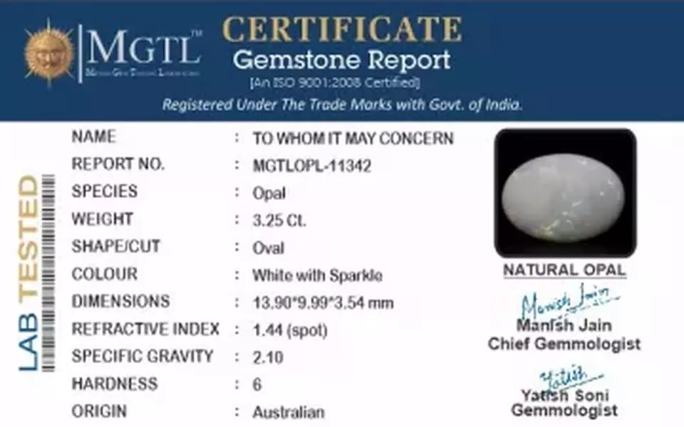 Australian Opal - 3.25 Carat Rare Quality OPL-11342