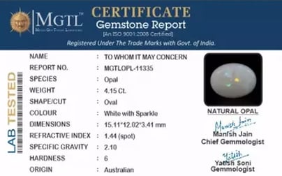 Australian Opal - 4.15 Carat Rare Quality OPL-11335