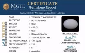 Australian Opal - 4.79 Carat Limited Quality OPL-11471