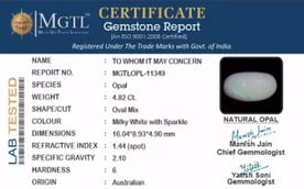 Australian Opal - 4.82 Carat Prime Quality OPL-11349