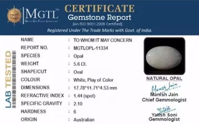 Australian Opal - 5.6 Carat Limited Quality OPL-11334