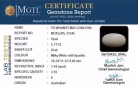 Australian Opal - 5.71 Carat Prime Quality OPL-11345