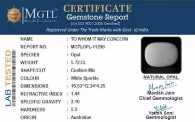 Australian Opal - 5.72 Carat Prime Quality OPL-11298