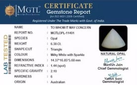 Australian Opal - 6.38 Carat Prime Quality OPL-11401