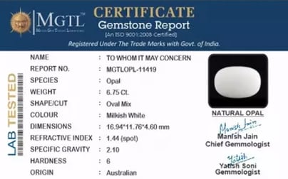 Australian Opal - 5.42 Carat Fine Quality OPL-11419