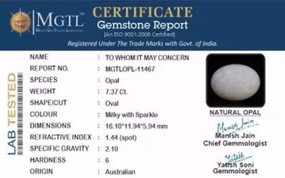 Australian Opal - 7.37 Carat Limited Quality OPL-11467