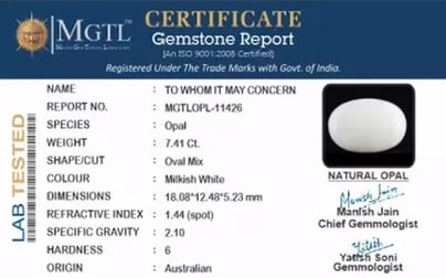 Australian Opal - 7.41 Carat Fine Quality OPL-11426