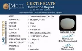 Australian Opal - 7.86 Carat Prime Quality OPL-11366