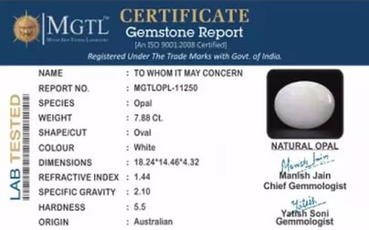 Australian Opal - 7.88 Carat Limited Quality OPL-11250