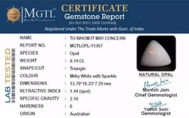 Australian Opal - 8.14 Carat Prime Quality OPL-11367