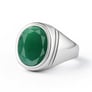 Authentic 925 Sterling Silver Emerald Ring for Him