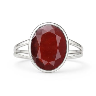 Authentic 925 Sterling Silver Hessonite Gomed Ladies’ Ring