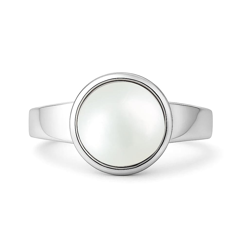 Authentic 925 Sterling Silver Pearl Ring for Him