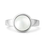 Authentic 925 Sterling Silver Pearl Ring for Him