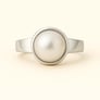 Authentic 925 Sterling Silver Pearl Ring for Him