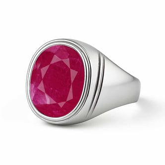 Authentic 925 Sterling Silver Ruby Ring for Him