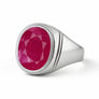 Authentic 925 Sterling Silver Ruby Ring for Him