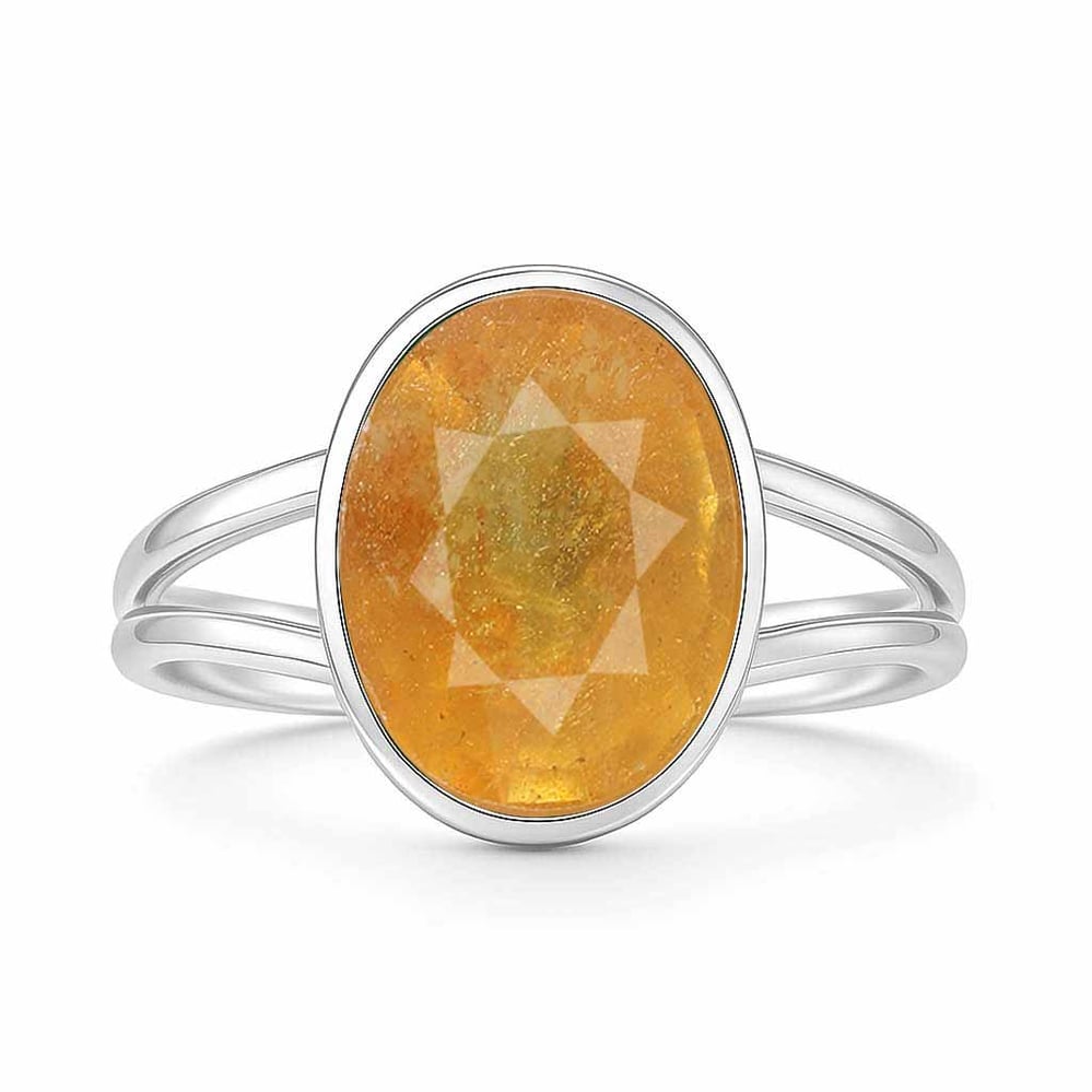 Authentic 925 Sterling Silver Yellow Sapphire Ladies’ Ring