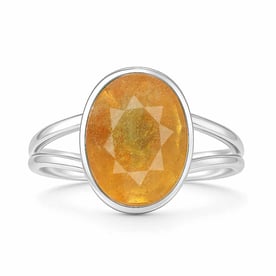 Authentic 925 Sterling Silver Yellow Sapphire Ladies’ Ring