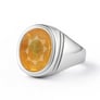 Authentic 925 Sterling Silver Yellow Sapphire Ring for Him