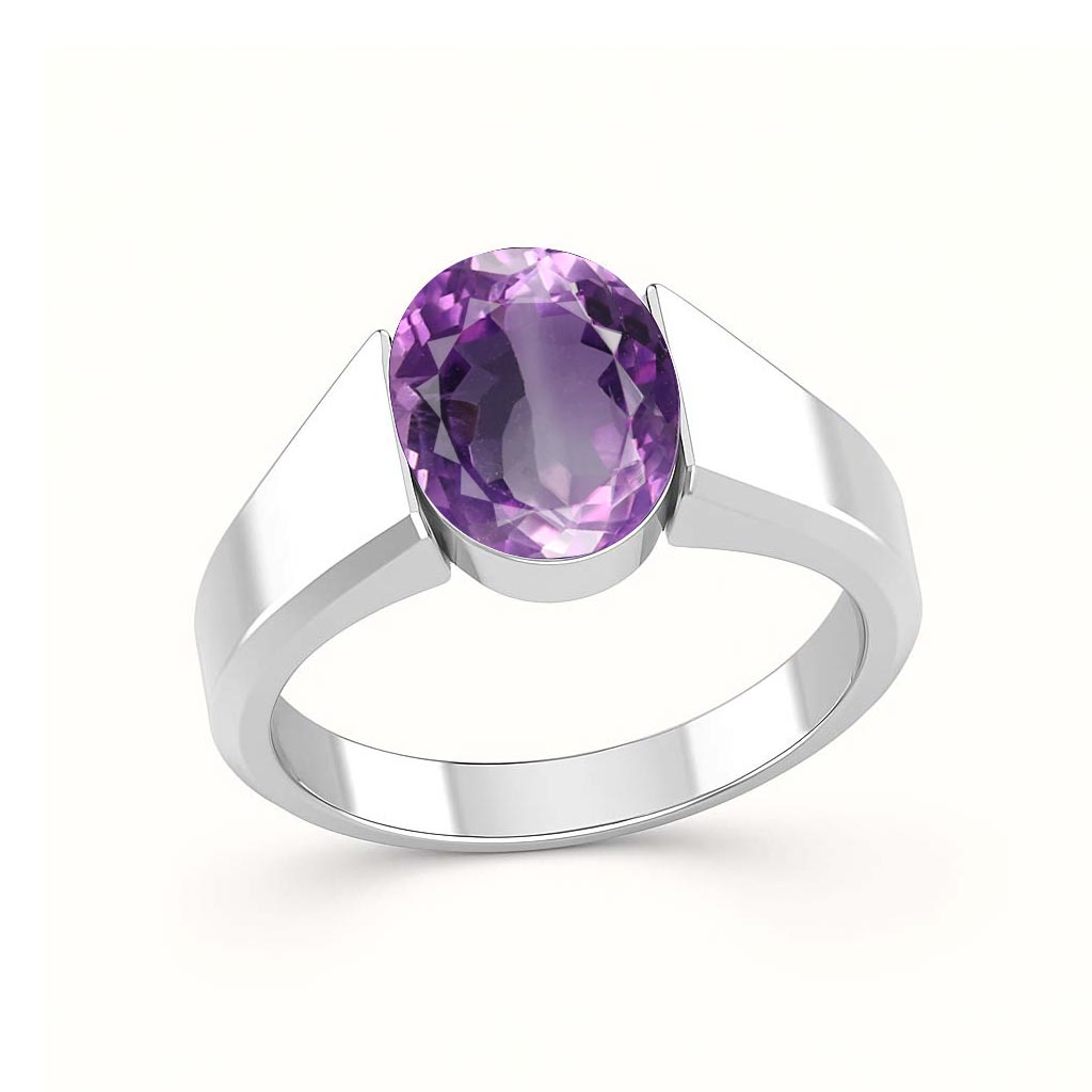 Authentic Handmade Sterling Silver Amethyst (Jamuniya) Ring For Men