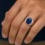 Authentic Handmade Sterling Silver Blue (Neelam) Sapphire Ring