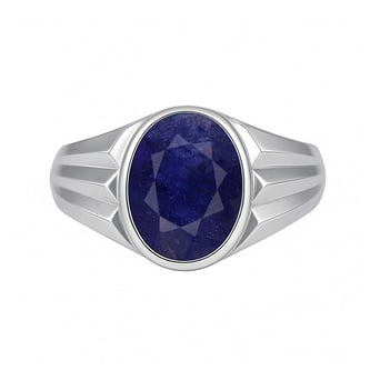 Authentic Handmade Sterling Silver Blue (Neelam) Sapphire Ring