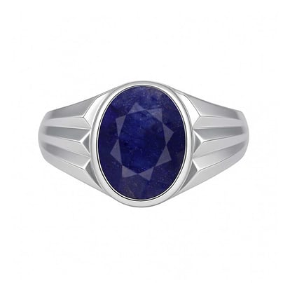 Authentic Handmade Sterling Silver Blue (Neelam) Sapphire Ring