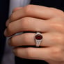 Authentic Handmade Sterling Silver Hessonite Garnet (Gomed) Ring For Men
