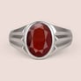 Authentic Handmade Sterling Silver Hessonite Garnet (Gomed) Ring For Men