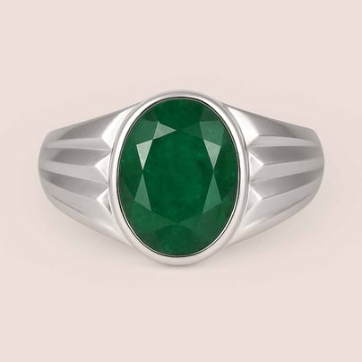 Authentic Handmade Sterling Silver (Panna) Ring For Men