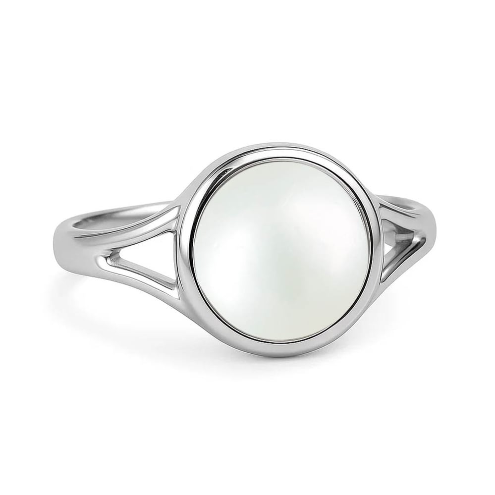 Authentic Handmade Sterling Silver Pearl (Moti) Ring For Men